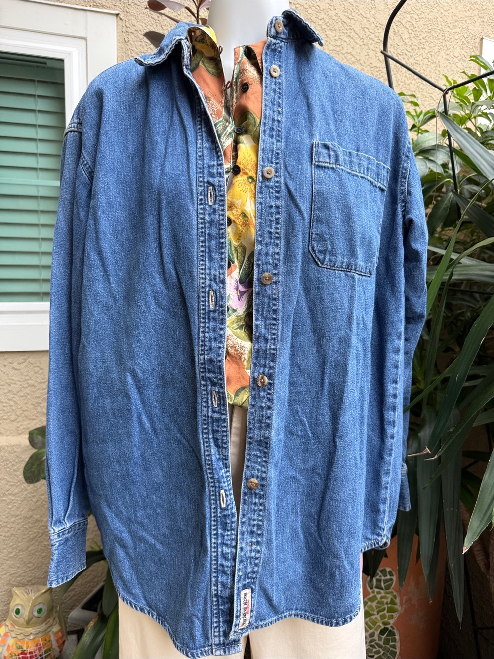 Vintage High Sierra Blue Denim Button-Up Oversized Shirt/Jacket